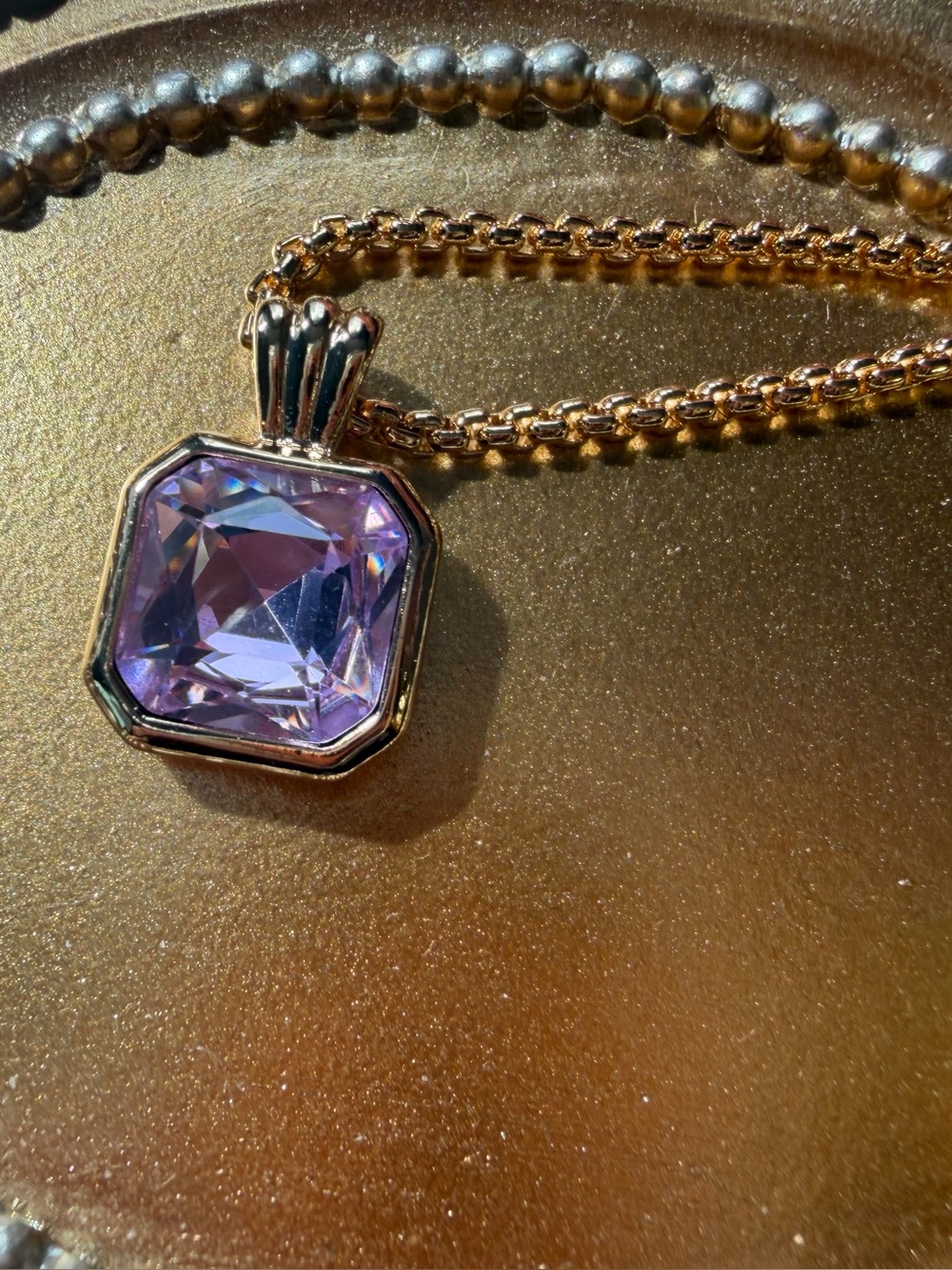 Park Lane “ORCHID” Gold and Purple Pendant Necklace